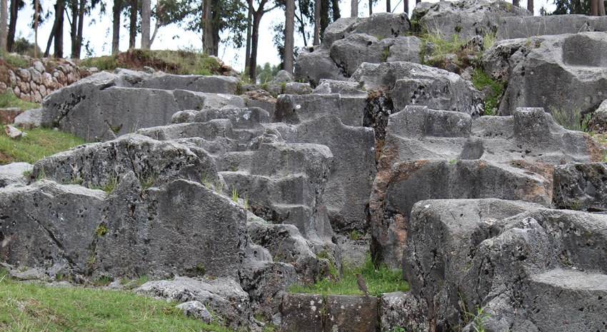 Shaped and flattened bedrock